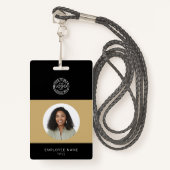 Werknemersfoto, Logo, streepjescode, naam-id Badge (Voorkant met draagriem)