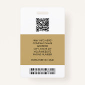 Werknemersfoto, Logo, streepjescode, naam-id Badge (Achterkant)
