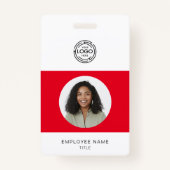 Werknemersfoto, Logo, streepjescode, naam-id Badge (Voorkant)