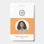 Werknemersfoto, Logo, streepjescode, naam-id Badge (Voorzijde)