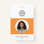 Werknemersfoto, Logo, streepjescode, naam-id Badge (Voorkant)