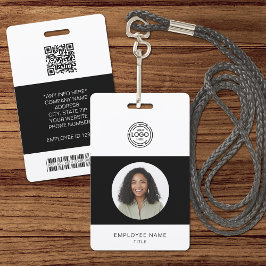 Werknemersfoto, Logo, streepjescode, naam-id Badge