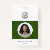 Werknemersfoto, Logo, streepjescode, naam-id Badge (Voorkant)