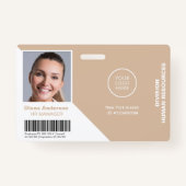 Werknemersfoto Naam Bedrijf logo Barcode Beveiligi Badge (Voorkant)