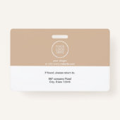 Werknemersfoto Naam Bedrijf logo Barcode Beveiligi Badge (Achterkant)