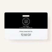 Werknemersfoto Naam Bedrijf logo Barcode Beveiligi Badge (Achterkant)