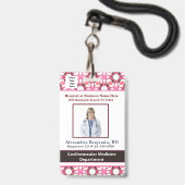 Werknemersfoto Naam Streepjescode Logo ID Badge (Voorkant met koord)