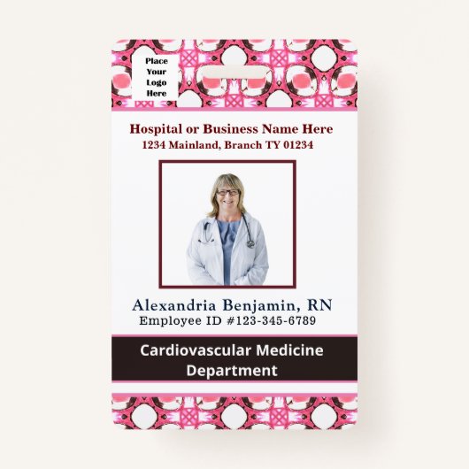 Werknemersfoto Naam Streepjescode Logo ID Badge (Voorkant)