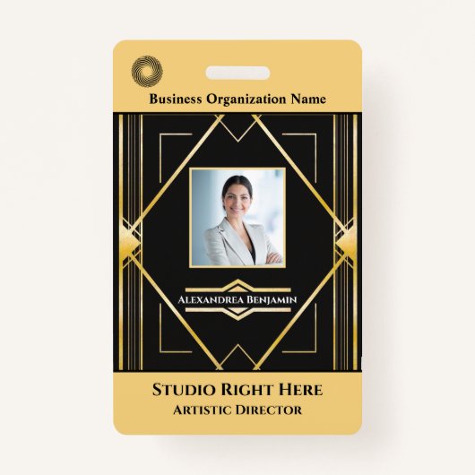 Werknemersfoto Naam Streepjescode Logo ID Kaart Ba Badge (Voorkant)