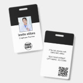 Werknemersfoto | QR-code ‏ Business Logo Black-ID Badge (Voor- en achterkant)
