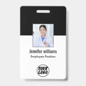 Werknemersfoto | QR-code ‏ Business Logo Black-ID Badge (Voorzijde)