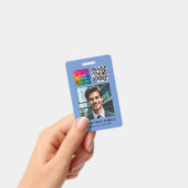 Werknemersfoto QR Code Business Logo Sjabloon Badge (Handheld)