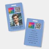 Werknemersfoto QR Code Business Logo Sjabloon Badge (Voor- en achterkant)