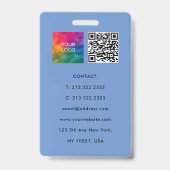 Werknemersfoto QR Code Business Logo Sjabloon Badge (Achterkant)