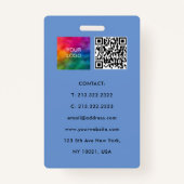 Werknemersfoto QR Code Business Logo Sjabloon Badge (Achterkant)