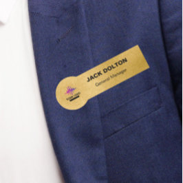 Werknemersidentificatie op maat: Silver Logo Naamplaatje