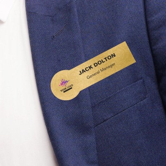 Werknemersidentificatie op maat: Silver Logo Naamplaatje