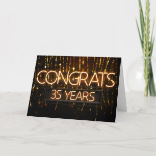 Werknemersjubileum 35 Jaar - Neon Licht Kaart