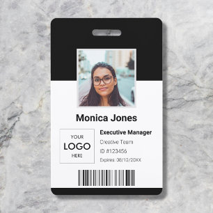 Werknemerslogo foto ID zwart Badge
