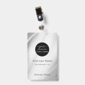 Werknemersnaam Badge Silver/Business Logo Personee (Voorzijde met clip)