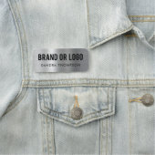 Werknemersnaam Bedrijfs Logo Metallic Silver Naamplaatje (In situ)