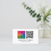 Werknemersnaam en titel QR-code Bedrijf Logo hier Contactkaartje (Staand voorkant)