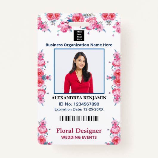 Werknemersnaam ID Kaart Custom Badge (Voorkant)