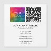 Werknemersnaam QR Code Bedrijf Logo Sjabloon (Voorkant)