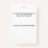 Werknemersnaam Tags ID Label Badge White (Achterkant)