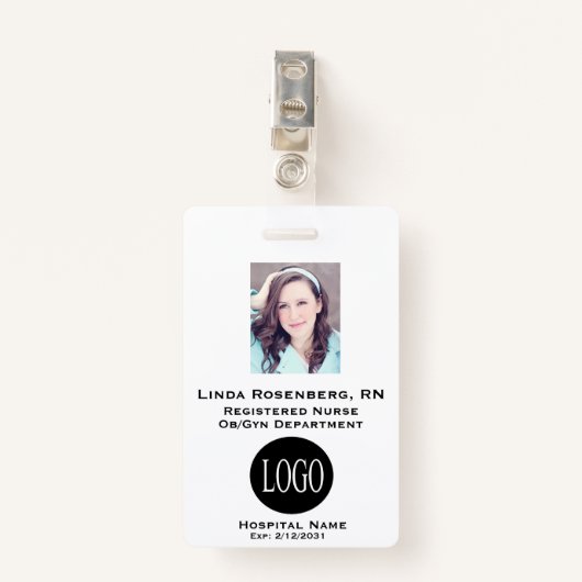 Werknemersnaam Tags ID Label Badge White (Voorkant met clip)