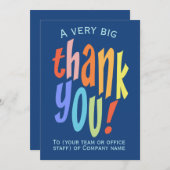Werknemersteam zeer groot dank u bedankkaart (Voorkant / Achterkant)