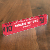 Werknemersverjaardag gepersonaliseerd of 10 jaar naambordje (Zijkant)