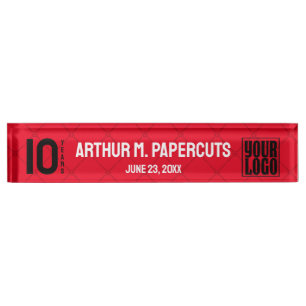 Werknemersverjaardag gepersonaliseerd of 10 jaar naambordje