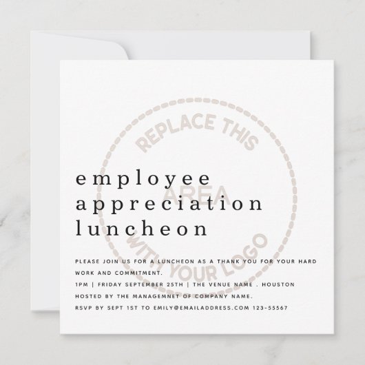 Werknemerswaardering Dag Bedrijfs Logo Kaart (Voorkant)