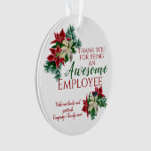 Werknemerswaardering Festive Floral Flower White Ornament (voorkant)