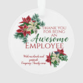 Werknemerswaardering Festive Floral Flower White Ornament (achterkant)