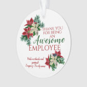 Werknemerswaardering Festive Floral Flower White Ornament (voorkant)