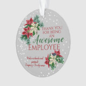 Werknemerswaardering Festive Floral Poinsettia Ornament (voorkant)