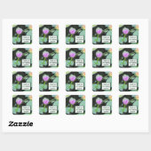 Werknemerswaardering Roze Water Lily Dank u Vierkante Sticker (Vel)