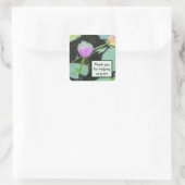 Werknemerswaardering Roze Water Lily Dank u Vierkante Sticker (Tas)