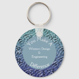 Werknemerswaardering voor mozaïekblauwe tegels Dan Sleutelhanger