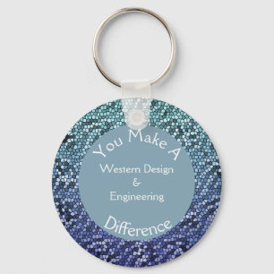 Werknemerswaardering voor mozaïekblauwe tegels Dan Sleutelhanger