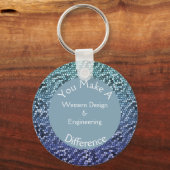 Werknemerswaardering voor mozaïekblauwe tegels Dan Sleutelhanger (Voorkant)