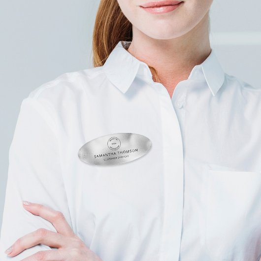 Werknemertitel Logo Silver Shimmer Naambadge