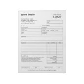 werkorder | Bedrijf Logo scheurt bedrijfsvorm af Notitieblok (Linkerzijde)