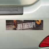 Werkoutmotivatie - Mijn therapie Bumpersticker (Op auto)