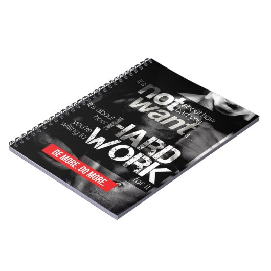 Werkoutmotivatie - werk hard notitieboek (Linkerzijde)