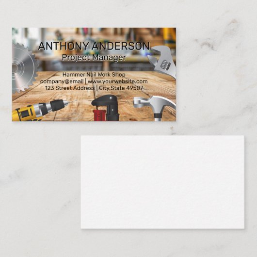 werkplaats | Handgereedschap Visitekaartje (Voorkant / Achterkant)