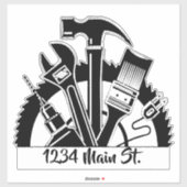 Werkplaats klusjesman brievenbus sticker (Vel)