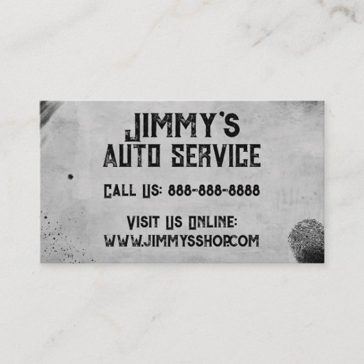  werkplaats visitekaartje (Voorkant)